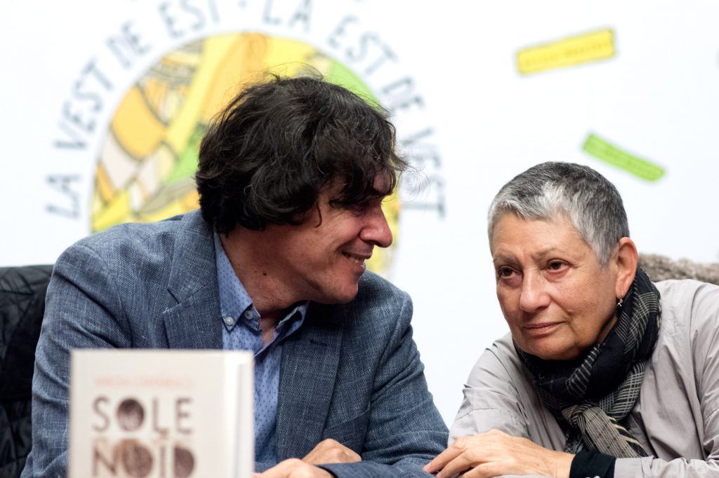 Ludmila Ulițkaya alături de Mircea Cărtărescu la Festivalul de Literatură de la Timișoara. FOTO: Raul Ștef